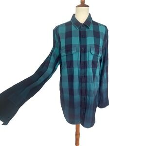 American Eagle Outfitters Men L Shirt Flannel Button-Down Casual Plaid Collared